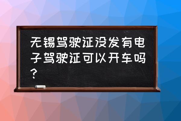 无锡电子驾照申请流程 无锡驾驶证没发有电子驾驶证可以开车吗? 无锡电子驾照申请流程 无锡驾驶证没发有电子驾驶证可以开车吗?