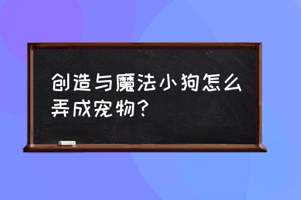 创造与魔法怎么删除宠物 创造与魔法小狗怎么弄成宠物? 创造与魔法怎么删除宠物 创造与魔法小狗怎么弄成宠物?